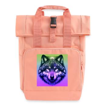 Wolf - Roll Top Backpack with Two Handles - chintz rose - Front