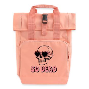 Schädel So Dead Totenkopf Herzbrille Skelett - Rolltop Rucksack mit zwei Griffen - Chintzrosa - Vorne
