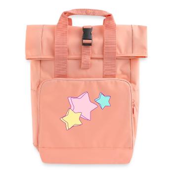 Sterne - Rolltop Rucksack mit zwei Griffen - Chintzrosa - Vorne