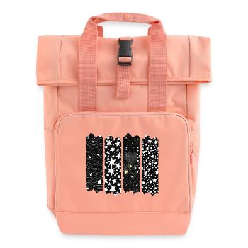 Sternennacht Brush-Design - Rolltop Rucksack mit zwei Griffen - Chintzrosa - Vorne