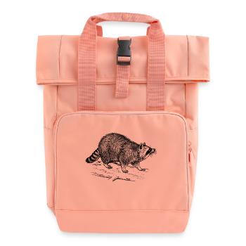 raccoon waschbaer baer baby26 - Rolltop Rucksack mit zwei Griffen - Chintzrosa - Vorne