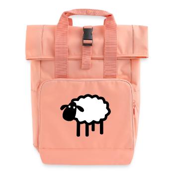 Silhouette du mouton blanc - Sac à dos Roll Top à deux anses - rose liberty - Devant