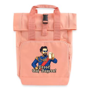 Prost II - Koenig Ludwig mit Bier - RAHMENLOS - Rolltop Rucksack mit zwei Griffen - Chintzrosa - Vorne