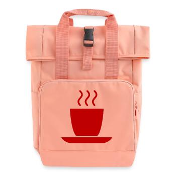 coffee cup beans cafe mug pot coffee beans191 - Roll Top Backpack with Two Handles - chintz rose - Front