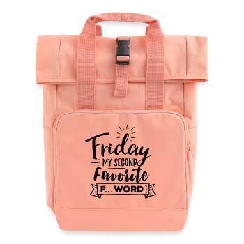 Friday My Second Favorite F Word - Rolltop Rucksack mit zwei Griffen - Chintzrosa - Vorne