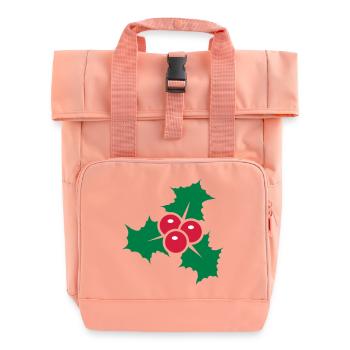 Feuilles de houx aux fruits rouges - Sac à dos Roll Top à deux anses - rose liberty - Devant