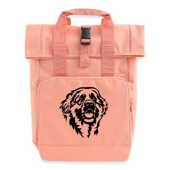 Leonberger head - Roll Top Backpack with Two Handles - chintz rose - Front