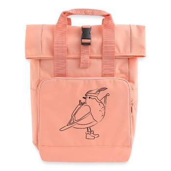 Robin Hood Redthroat Black - Roll Top Backpack with Two Handles - chintz rose - Front