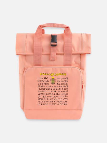 Hiéroglyphes égyptiens - Sac à dos Roll Top à deux anses - rose liberty