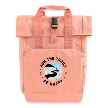Courez les sentiers soyez heureux citation inspirante - Sac à dos Roll Top à deux anses - rose liberty - Devant