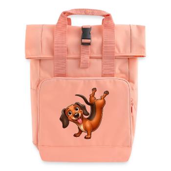 Witziger Dackel Handstand Gymnastik Athlet - Rolltop Rucksack mit zwei Griffen - Chintzrosa - Vorne