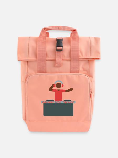 Generator Techno DJ Design - Rolltop Rucksack mit zwei Griffen - Chintzrosa