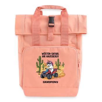 Wüsten-Einhorn - Rolltop Rucksack mit zwei Griffen - Chintzrosa - Vorne