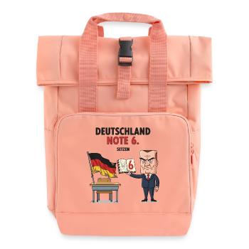 Deutschland Note 6 Motiv mit Lehrer  - Rolltop Rucksack mit zwei Griffen - Chintzrosa - Vorne