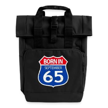 Né_en_septembre_65 - Sac à dos Roll Top à deux anses - noir - Devant