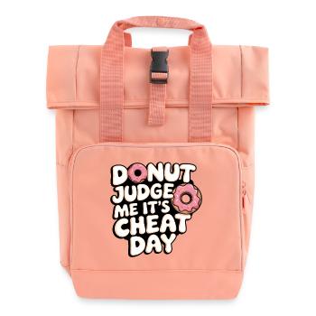 Freches Donut T-Shirt zum Tag des Gerichts - Rolltop Rucksack mit zwei Griffen - Chintzrosa - Vorne