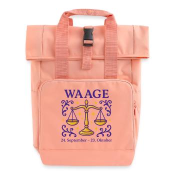 Sternzeichen Waage - Rolltop Rucksack mit zwei Griffen - Chintzrosa - Vorne