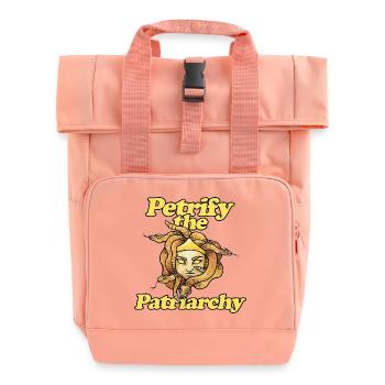 Petrify the Patriarchy - Roll Top Backpack with Two Handles - chintz rose - Front