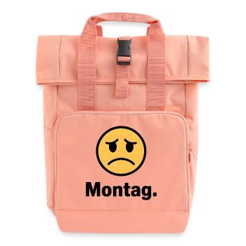 Monday. – Funny Meme Shirt | Anti Monday - Roll Top Backpack with Two Handles - chintz rose - Front