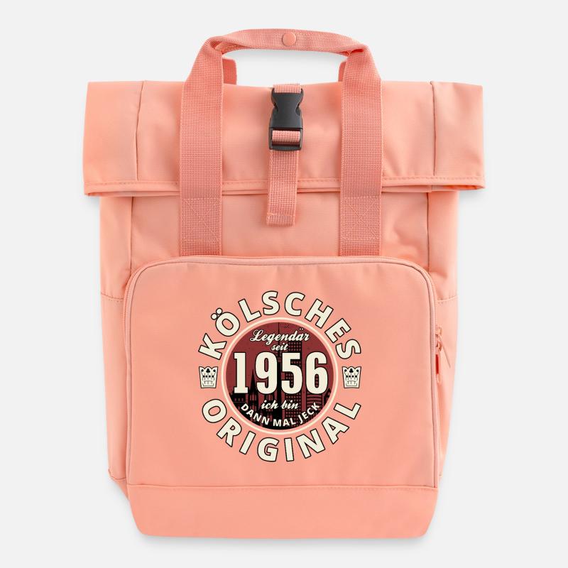 70th birthday 2026 Cologne original born 1956 - Roll Top Backpack with Two Handles - chintz rose