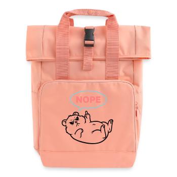 Hamster Nope Comic Speech Bubble - Roll Top Backpack with Two Handles - chintz rose - Front