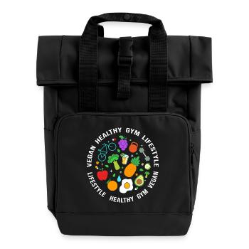 Nutrition Food Food - Roll Top Backpack with Two Handles - black - Front