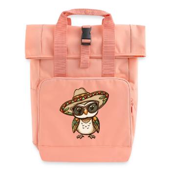 Sombrero comique drôle de la bande dessinée de la chouette - Sac à dos Roll Top à deux anses - rose liberty - Devant