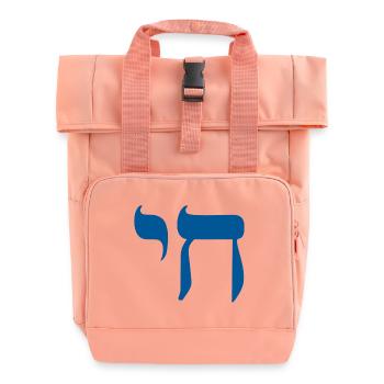 Chai-Zeichen - Rolltop Rucksack mit zwei Griffen - Chintzrosa - Vorne