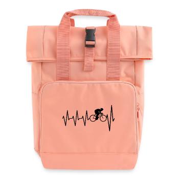 Herzschlag mir Fahrrad, Rennrad - Rolltop Rucksack mit zwei Griffen - Chintzrosa - Vorne