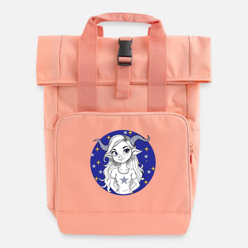 Sternzeichen Widder Frau Mädchen - Rolltop Rucksack mit zwei Griffen - Chintzrosa