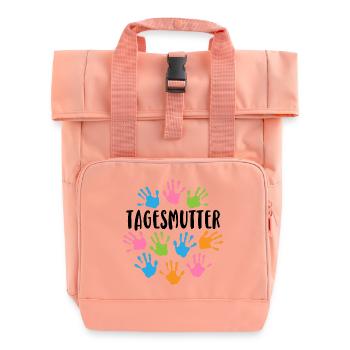 Tagesmutter - Rolltop Rucksack mit zwei Griffen - Chintzrosa - Vorne