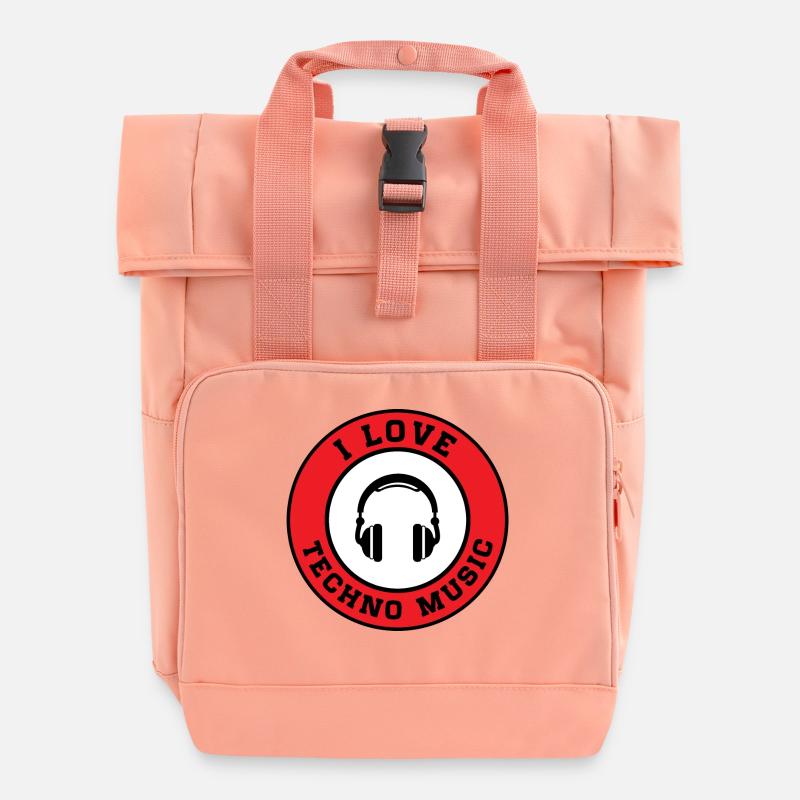 Techno - Roll Top Backpack with Two Handles - chintz rose