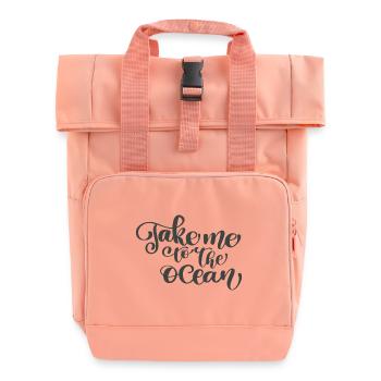Take me to the Ocean - Roll Top Backpack with Two Handles - chintz rose - Front