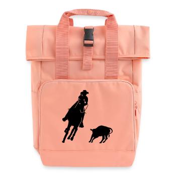 Pferdesport Westernreiten - Cutting - Rolltop Rucksack mit zwei Griffen - Chintzrosa - Vorne