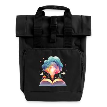 Mondes de livres enchanteurs - Sac à dos Roll Top à deux anses - noir - Devant