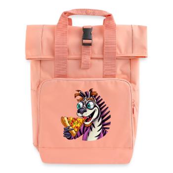 Zebra Pizzaliebhaber Genuss - Rolltop Rucksack mit zwei Griffen - Chintzrosa - Vorne
