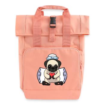 Carlin Chien Cœur Marin Amour Sailor Ahoy - Sac à dos Roll Top à deux anses - rose liberty - Devant