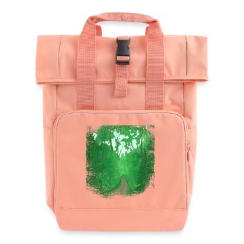 Waldweg mit ausgefranstem Rand - Rolltop Rucksack mit zwei Griffen - Chintzrosa - Vorne