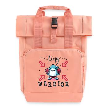 Tiny Warrior - Encouragement - Lucky Charm - Roll Top Backpack with Two Handles - chintz rose - Front