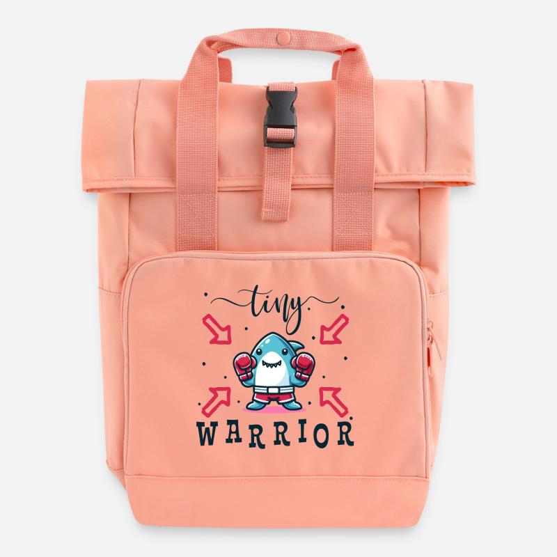 Petit guerrier - Encouragement - Porte-bonheur - Sac à dos Roll Top à deux anses - rose liberty
