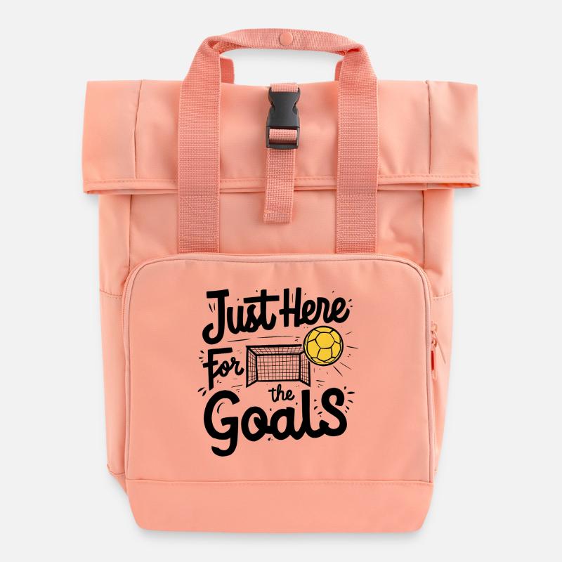 Just Here for the Goals - Roll Top Backpack with Two Handles - chintz rose