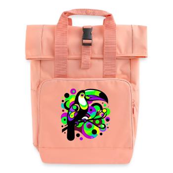 Toucan - Roll Top Backpack with Two Handles - chintz rose - Front