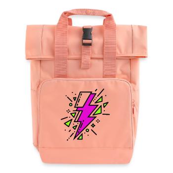 Contemporary Violet and Green Ray - Roll Top Backpack with Two Handles - chintz rose - Front