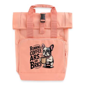 Laufen auf Kaffee und Rinde - Rolltop Rucksack mit zwei Griffen - Chintzrosa - Vorne
