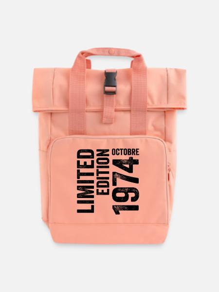1974 - Rolltop Rucksack mit zwei Griffen - Chintzrosa