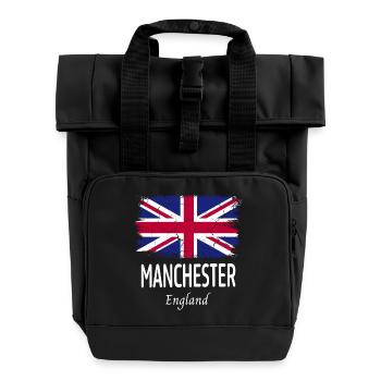 Manchester - Roll Top Backpack with Two Handles - black - Front
