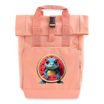Tortue melon dans le cœur du fruit - Sac à dos Roll Top à deux anses - rose liberty - Devant