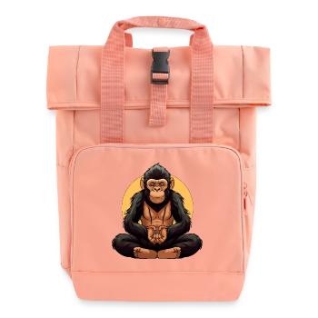 Affe Yogi - Rolltop Rucksack mit zwei Griffen - Chintzrosa - Vorne