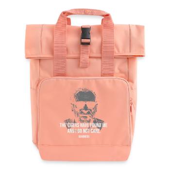 Bukowski Poet Portrait With Bold Quote - Roll Top Backpack with Two Handles - chintz rose - Front