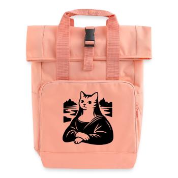 Katze Lisa Portrait - Rolltop Rucksack mit zwei Griffen - Chintzrosa - Vorne